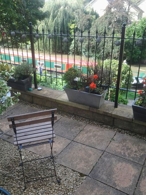front patio overlooking canal