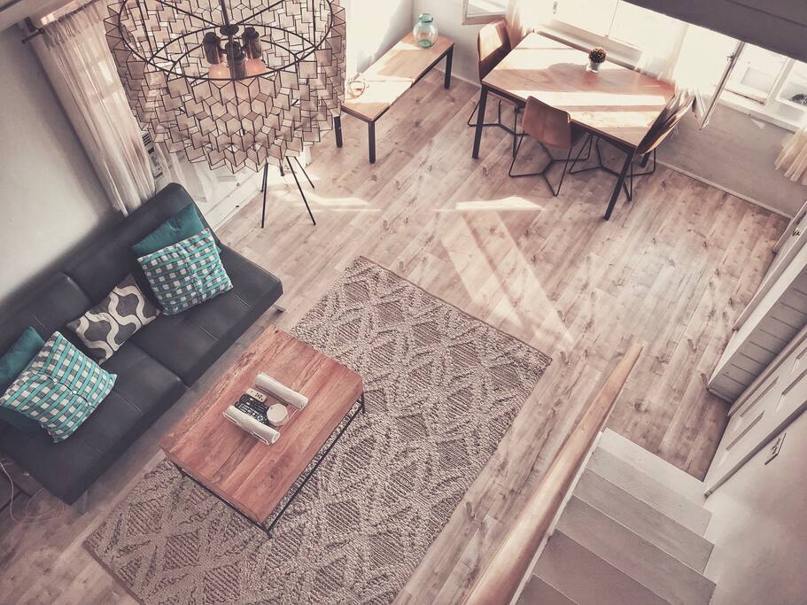 Sofa bed in living area (linens are provided)