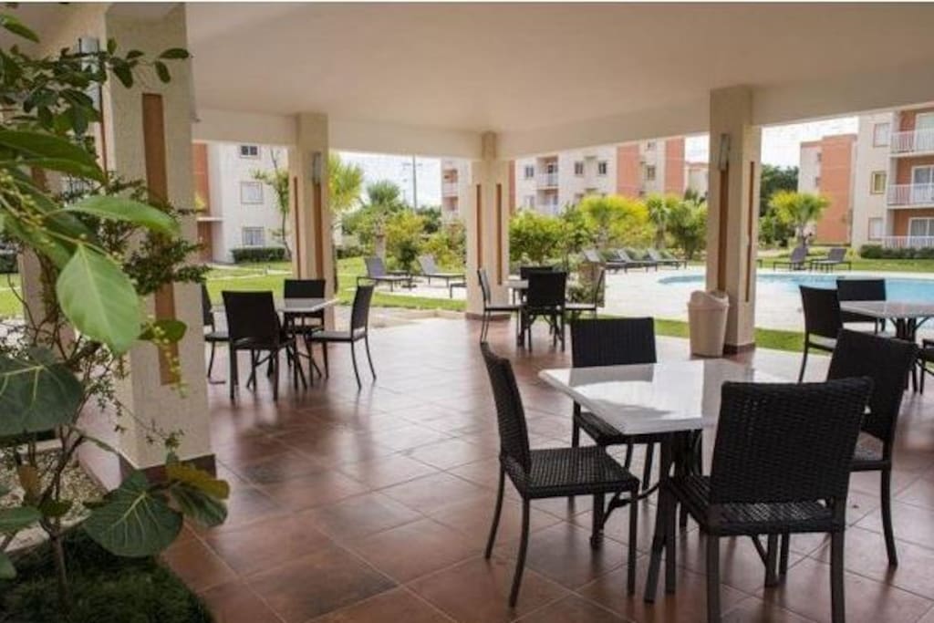 Gazebos by the pools...