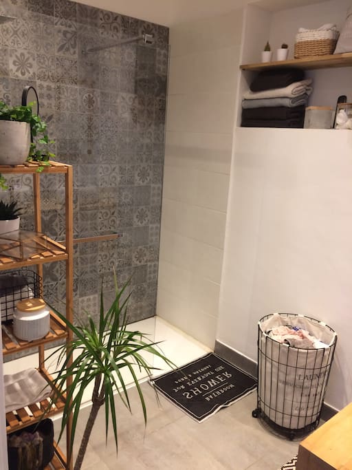 Salle de bain avec douche à l'italienne