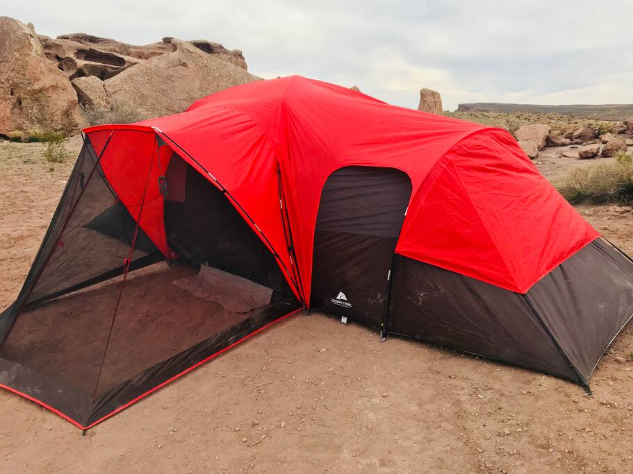 Side angle view of the tent.