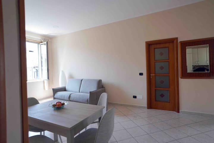 Spacious living room with sofa bed 