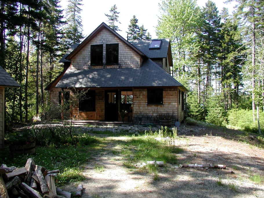 Entry side with porch.