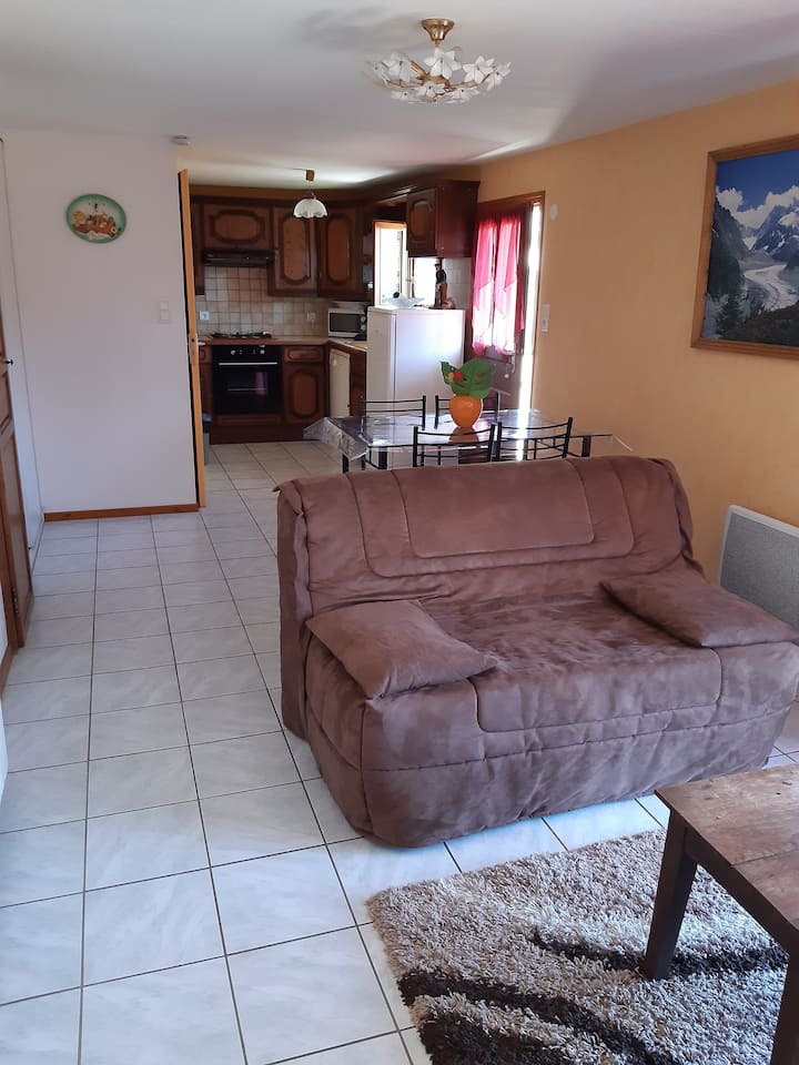 غرفة معيشة مع BZ قابل للتحويل ، تلفزيون