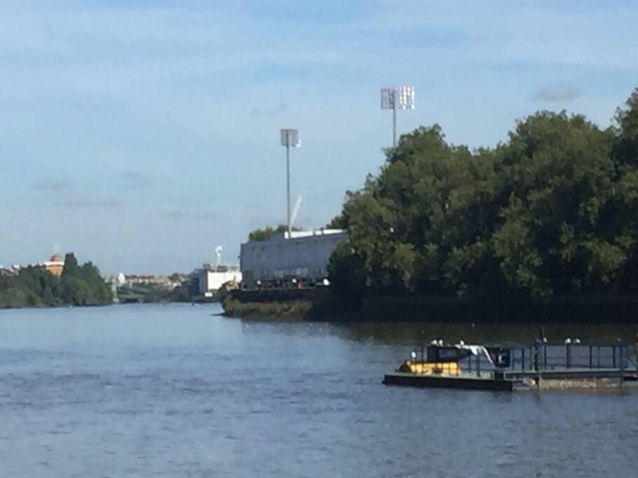 Fulham Stadium in the background