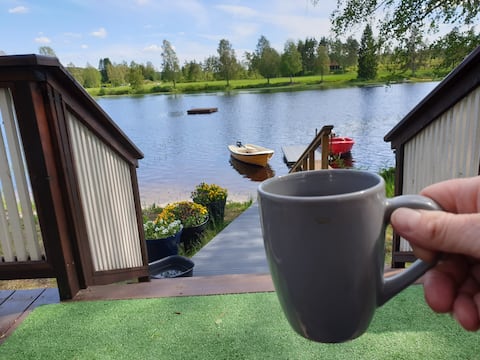 Cottage whit barrelsauna, hot tub, rowboat & RELAX