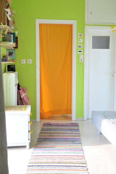 This is the main room, with a sofabed and access to two balconies