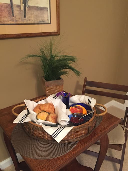 Breakfast tray in the morning!