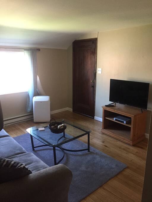 Flat screen TV with cable