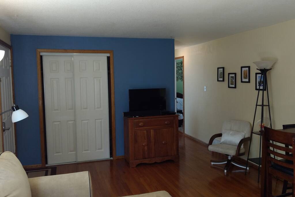 Closet and entertainment center in Living area