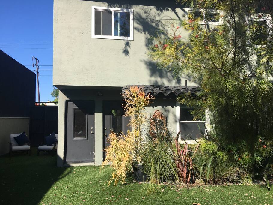 Private access to shared serene sunshine-y backyard thru garage or walk gate