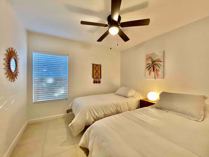 Guest bedroom with Two twin XL beds