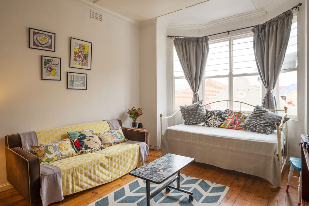 Pop art inspired sunny lounge.