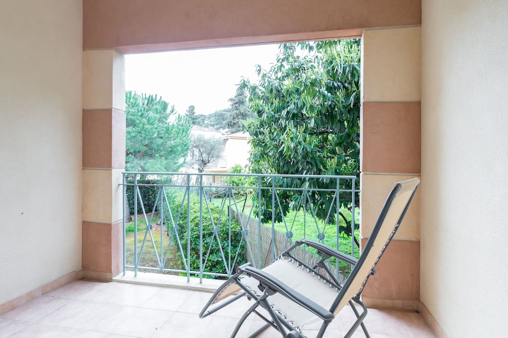 View of the balcony from the living room.