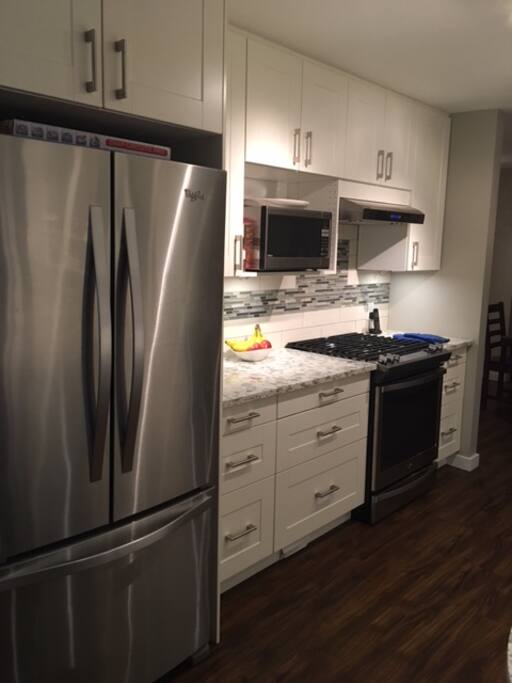 Closer view of the kitchen
