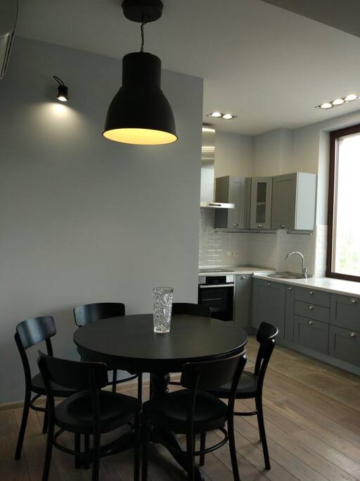 kitchen and dining room