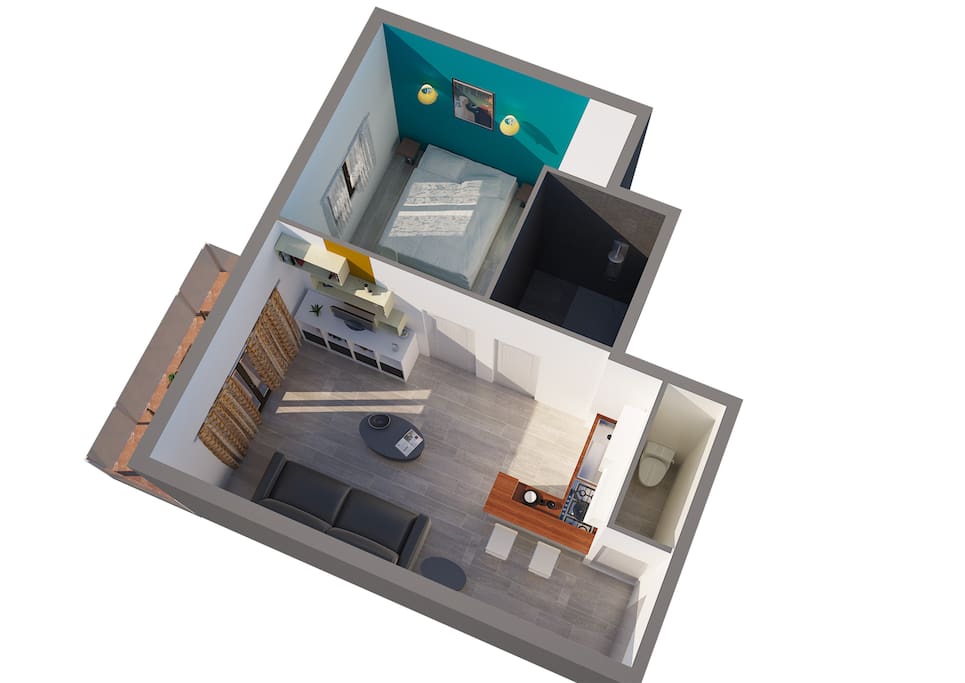 Vue 3d appartement général