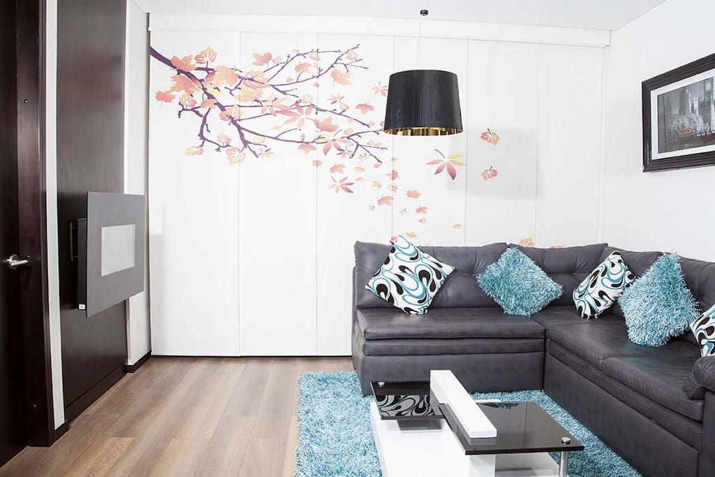 Living room with a great sofa.