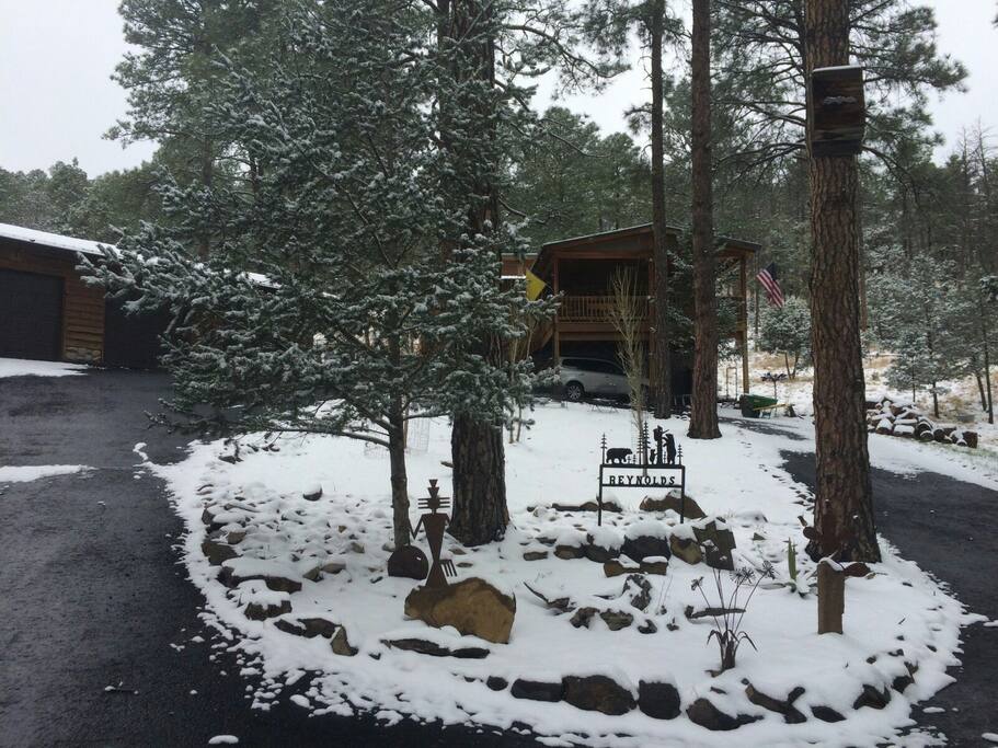 Snow day fun! Traipse around the property or just relax by the fire with a good book!