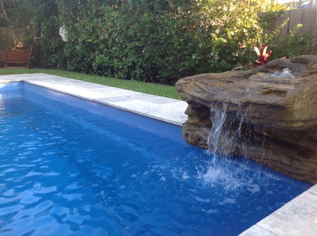 Tranquil beach home with pool & ocean glimpses