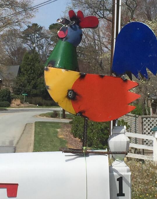 Rooster on our mailbox :-)