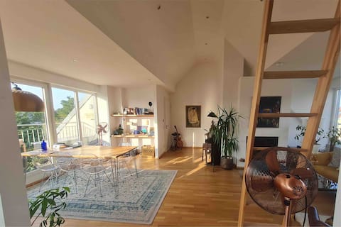 Erfolgreiche Airbnb-Immobilie: Sunny Penthouse w 2 Terraces & Fireplace in Mitte