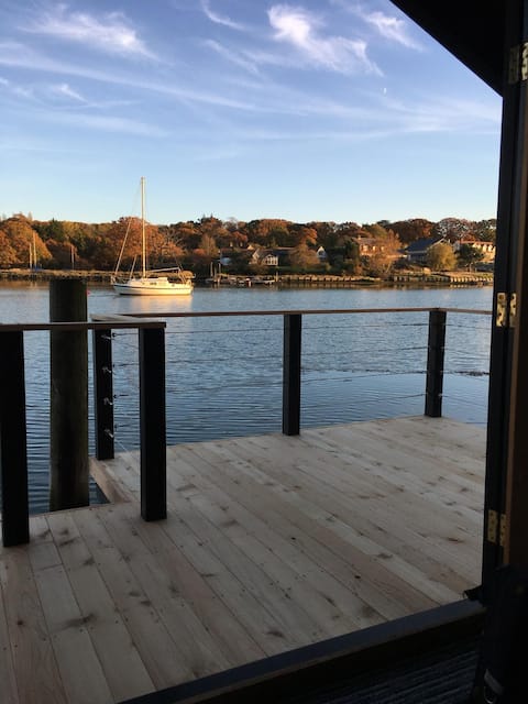 Unique creekside floating home with adjacent cabin