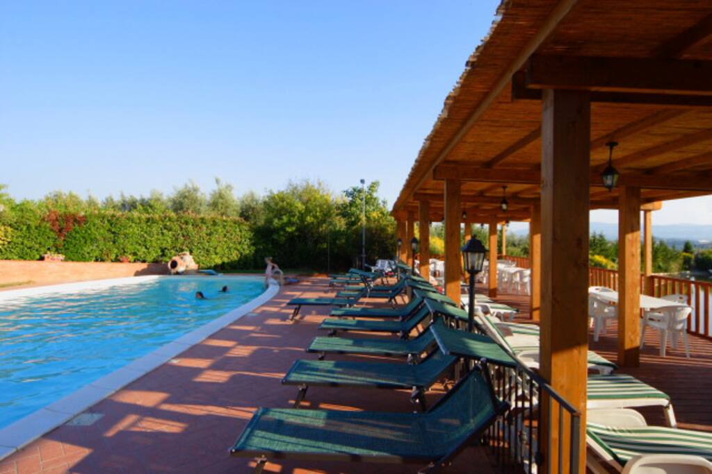 the nearby swimming pool