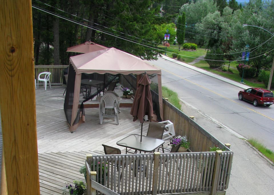 Our deck is on the same level as your room