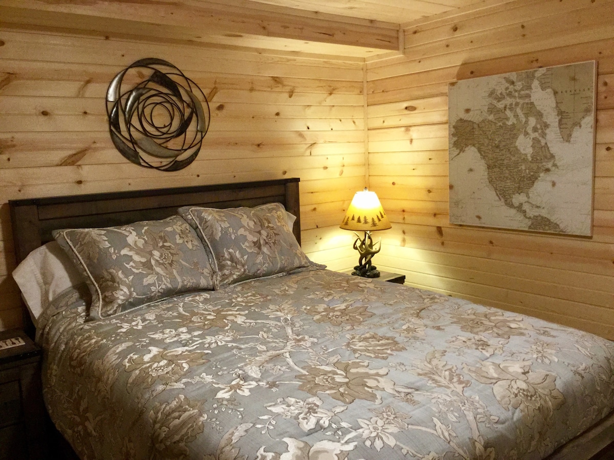 New 4th bedroom with queen bed and walk in closet on lower walk out living level