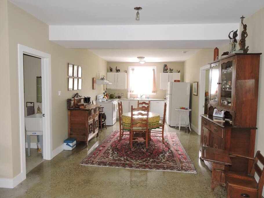 Convenient two piece bathroom off the dining room
