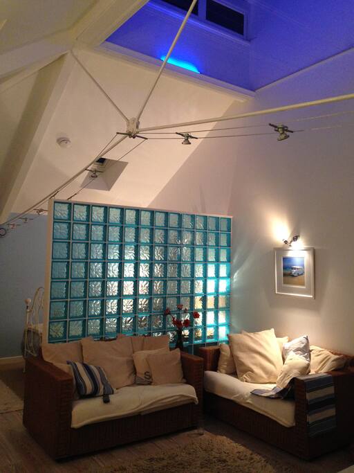 living area at night
