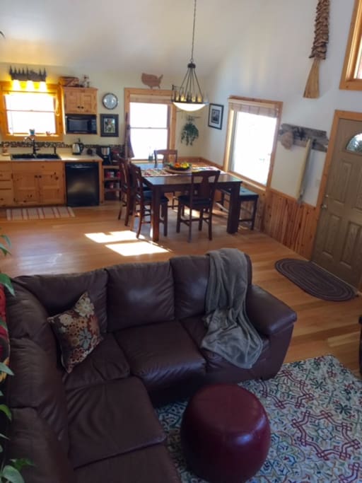 cozy living/kitchen/dining space