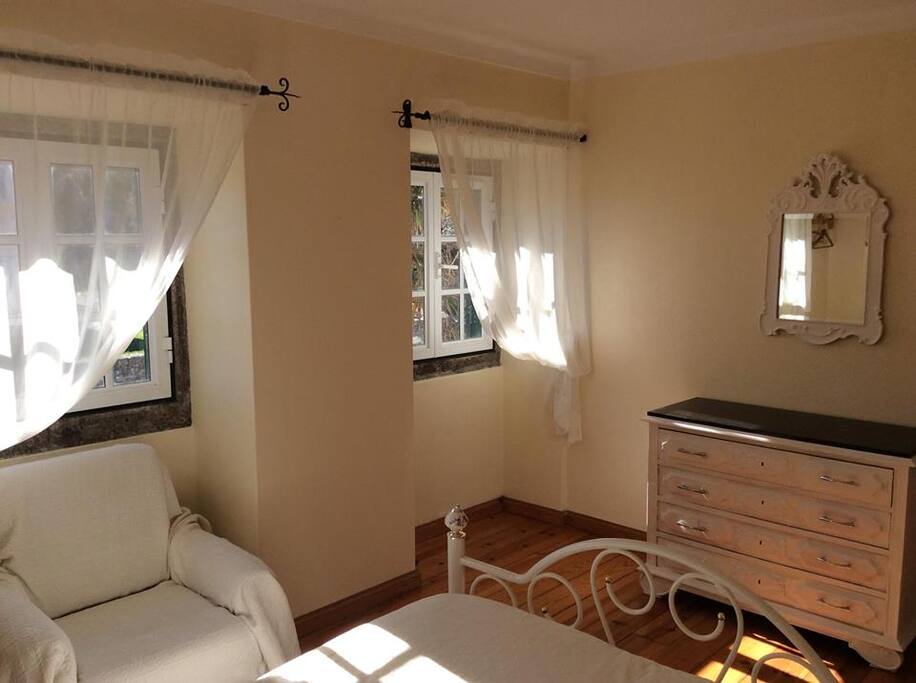 Hair dryer, and tongs available. View of front garden.