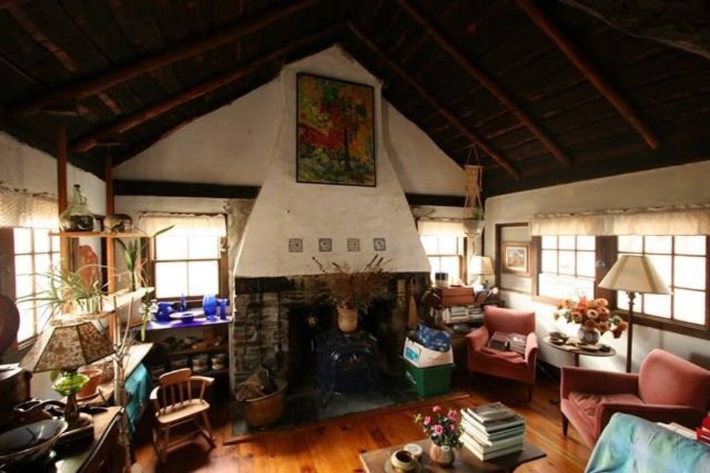 Cozy living room with fireplace