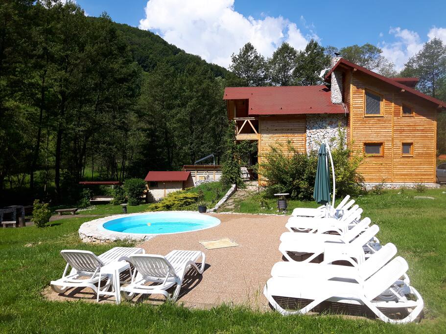 The small pool and holiday house