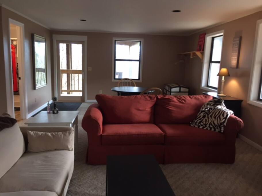 downstairs