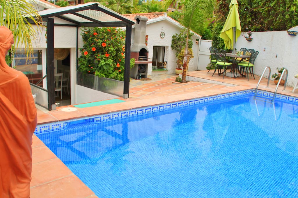 Rear view of Casa Paradiso with private pool, BBQ area and terrace