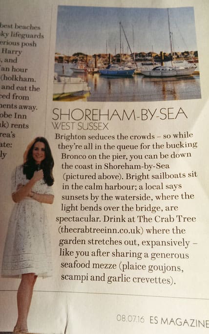 Shoreham in the press - Evening Standard Mag July 2016