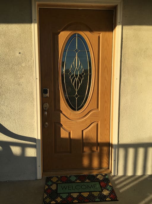 Front door at entry.
