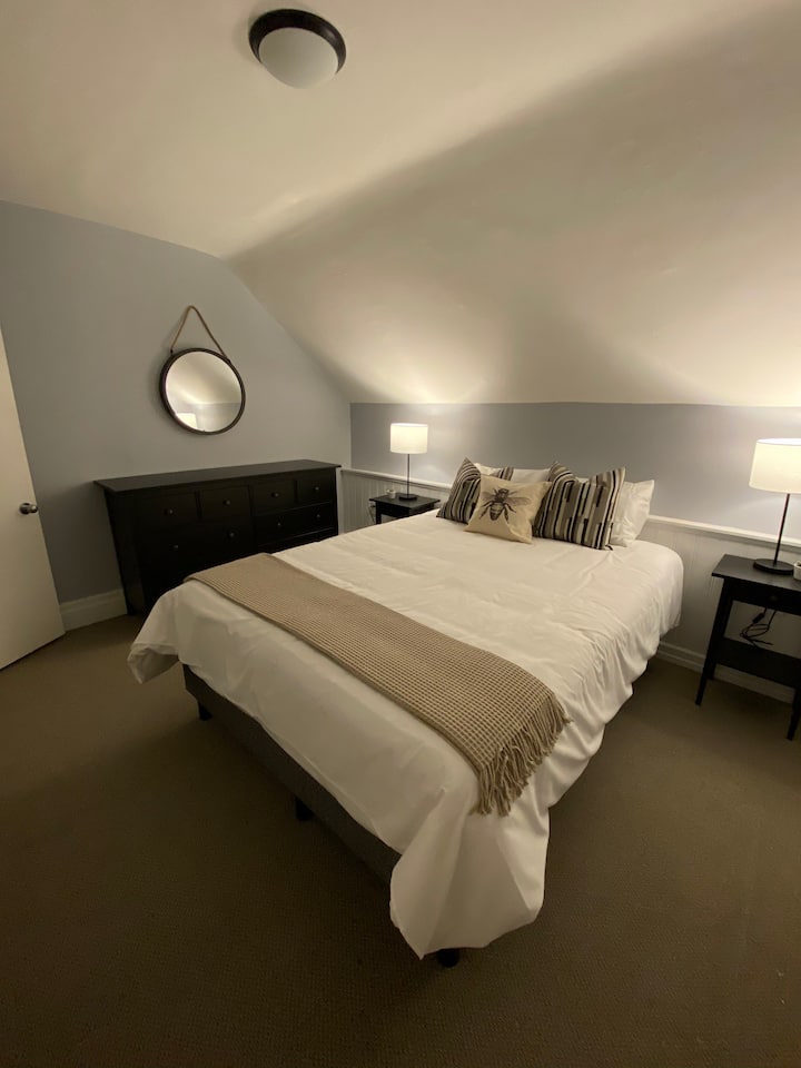 Our Lover’s Leap bedroom has both a dresser and walk-in closet.