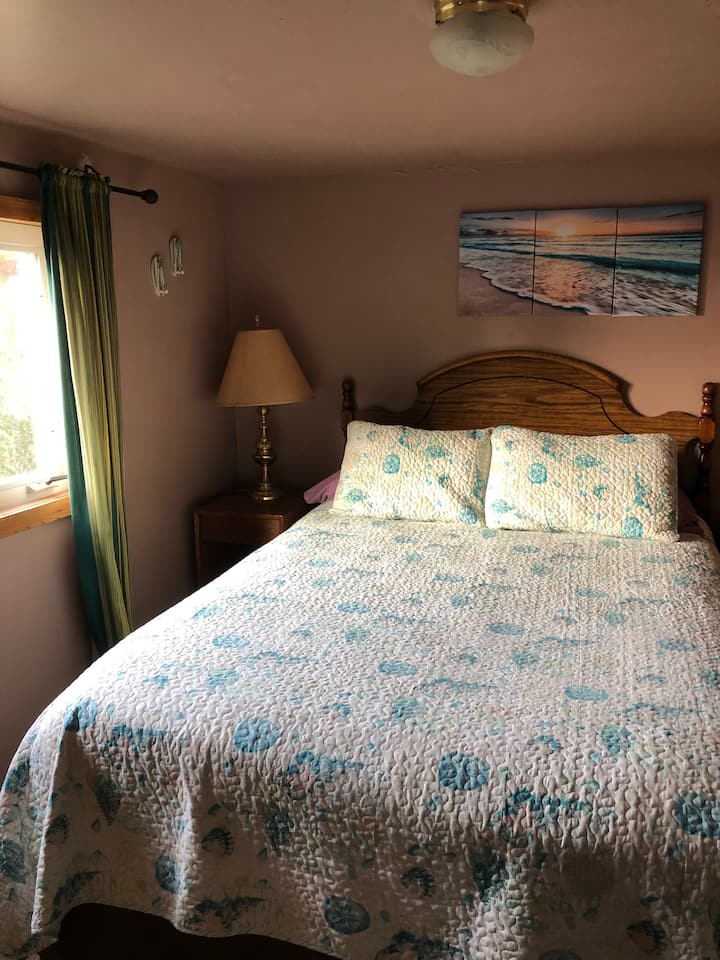 2nd BR (downstairs) with Queen size bed. 
