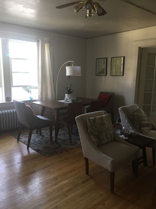 Dining area can host four guests for dinner