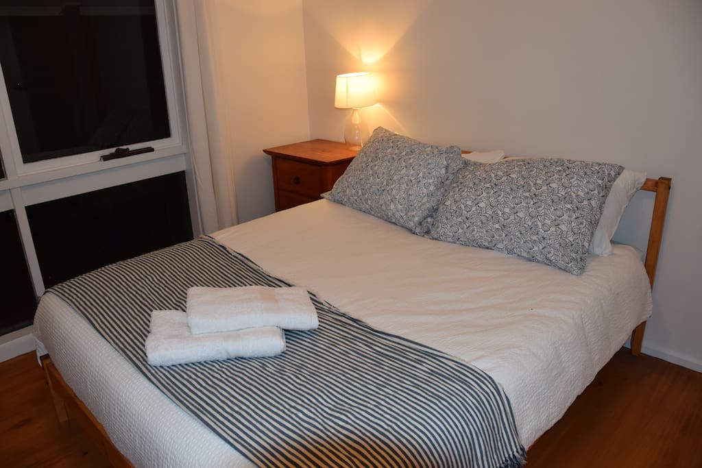 The double room has plenty of privacy, and 2 wardrobes to hang clothes.