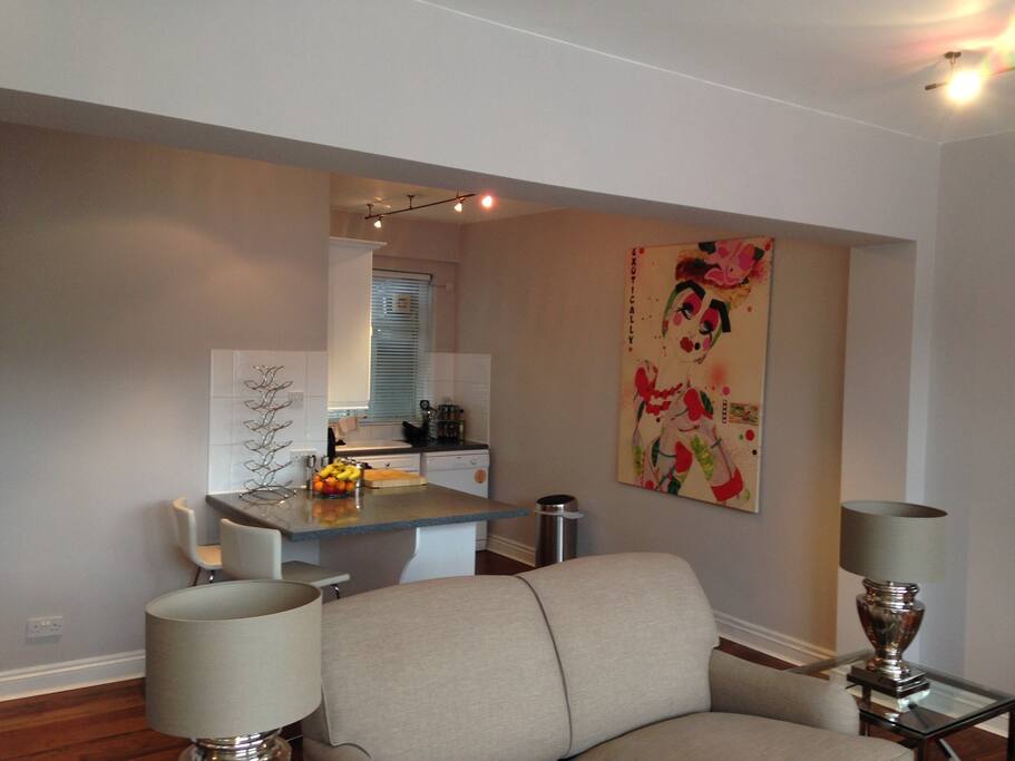 Open Plan Kitchen and living space with breakfast bar