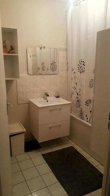 Salle de bain avec baignoire
Bathroom and toilets seperate