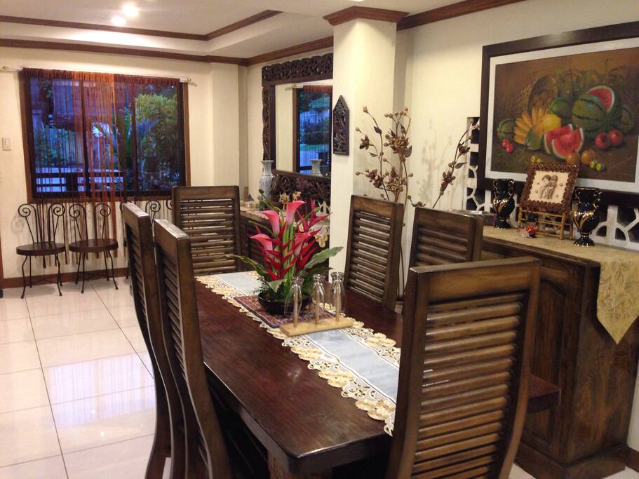 dining area with furnitures made of Magkuno (iron wood) from Surigao Province
