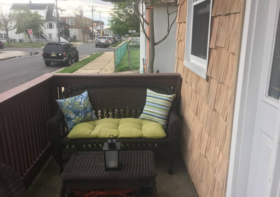 Cozy sitting area on front porch