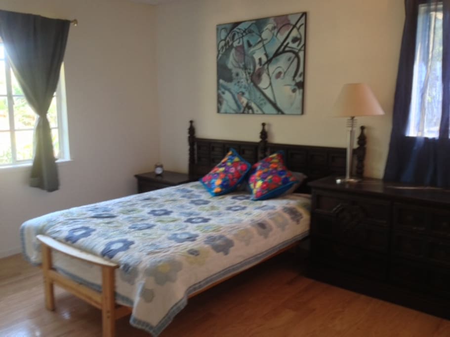Your clean and comfortable room, 14 x 11, bath adjacent. Of course you have access to all common areas, too.