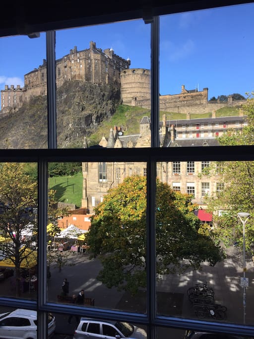This is the stunning view from living room window on a clear blue sky day.